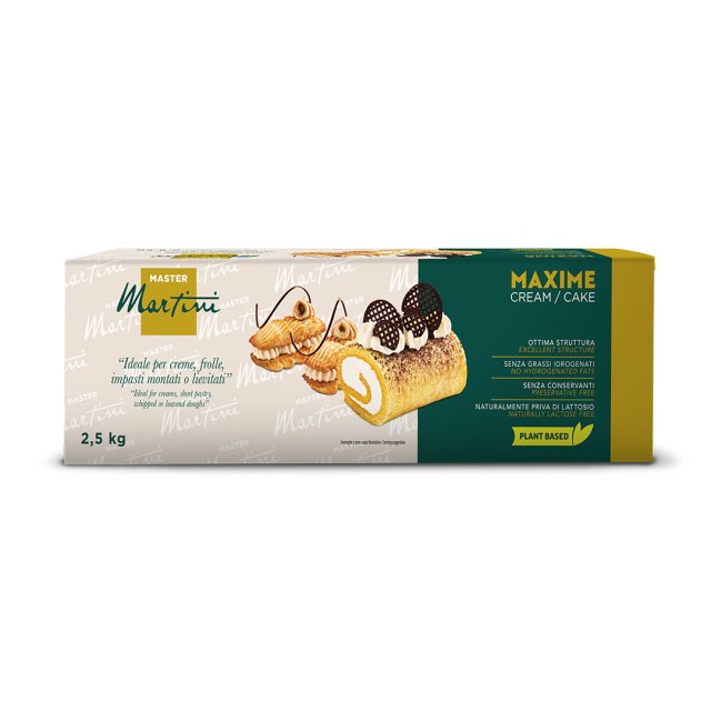 Master Martini Maxime Creme/Kuchen Packung, 2,5kg, mit Biskuitrolle-Bild, pflanzlich und laktosefrei