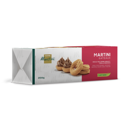 Master Martini Gateaux 2500g Packung, pflanzliche Backmischung, mit Mürbeteigkeksen und Schokoladencreme auf der Verp...