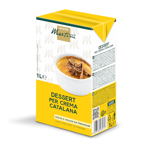 1L gelbe Packung Master Martini Crema Catalana Dessertmischung, karamellisierte Creme mit Sternanis