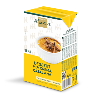 1L gelbe Packung Master Martini Crema Catalana Dessertmischung, karamellisierte Creme mit Sternanis