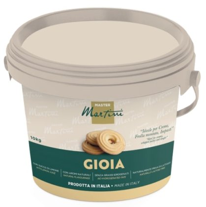 10-kg-Eimer aus grauem Kunststoff mit Master Martini Gioia Konditorcreme, für Cremes, Rührteig und Teig.