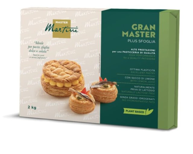 Master Martini Gran Master Plus Sfoglia 2kg Blätterteig-Packung mit Windbeutel- und herzhaftem Tarteletten-Foto.