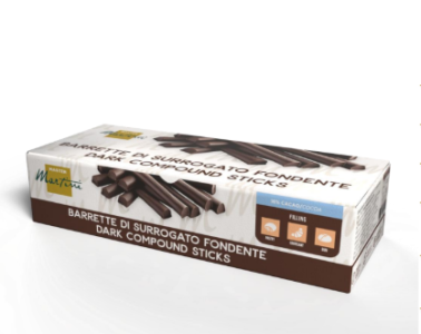 Packung Master Martini Fettglasur-Riegel (dunkle Schokoladenersatz-Kuvertüre) auf weißem Hintergrund.