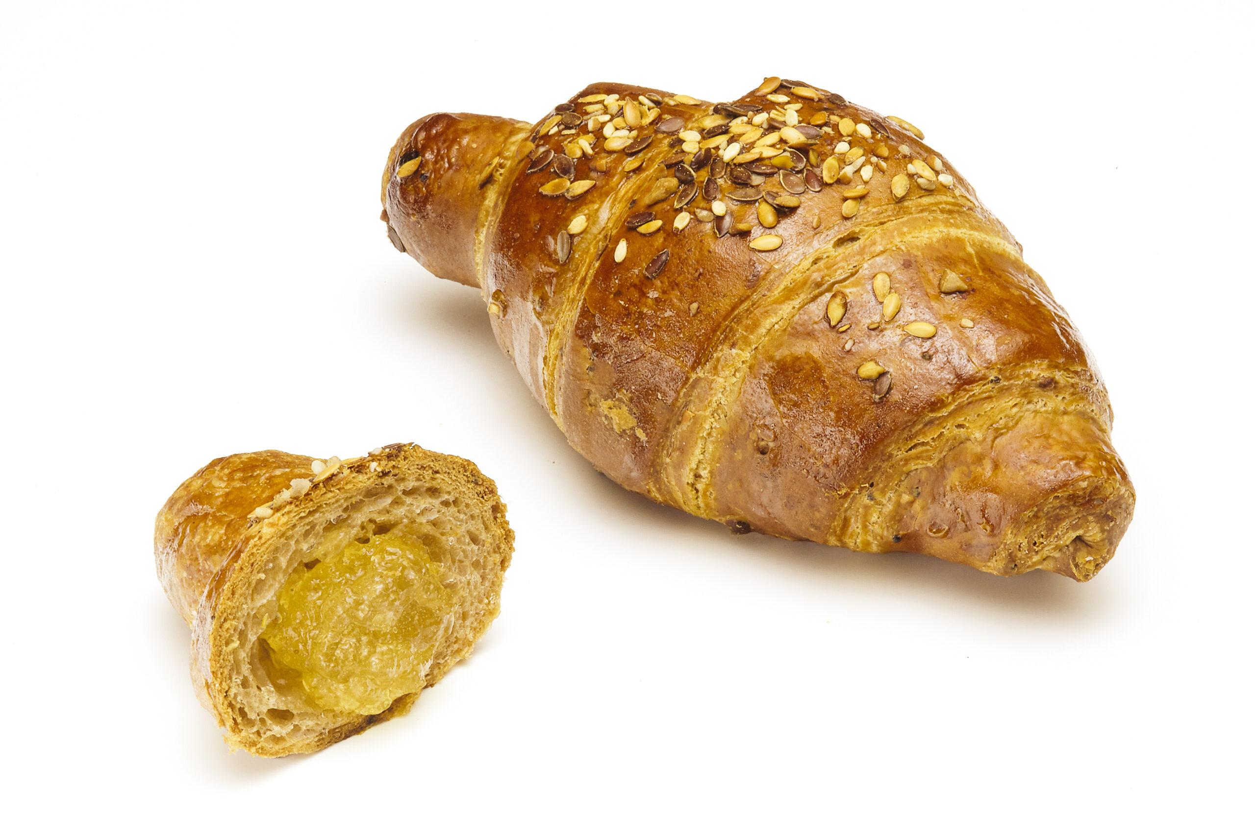 mini croissant ai multicereali ripieno al miele